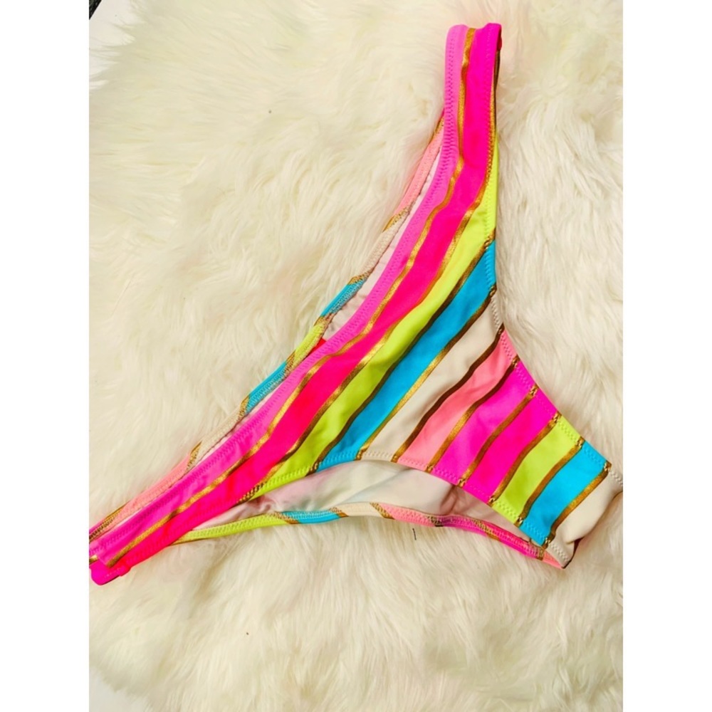 VS Colorful Bikini High Cut Bottoms✨LARGE